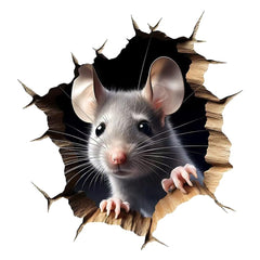 LBLYYLYC LB-0029 3D mouse hole wall decal adds whimsical depth to walls.