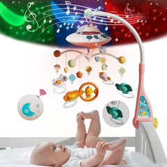 Lcasio baby musical crib mobile pink angle soothes newborns with gentle lullabies
