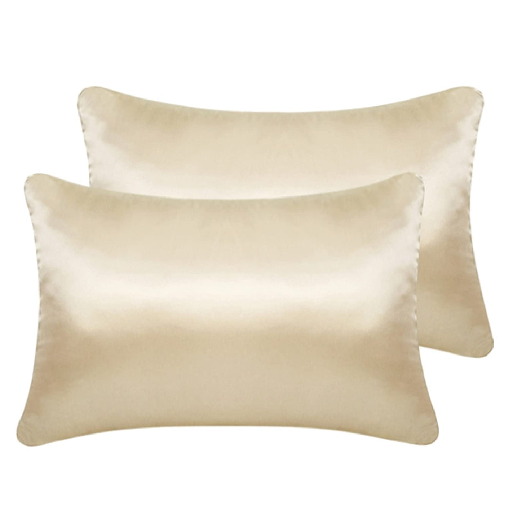 LCBD Silky Satin Toddler Pillowcase Champagne with envelope closure for smooth removal
