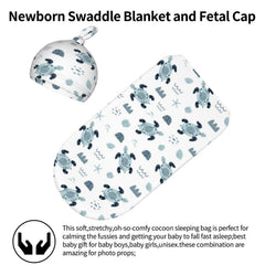 Lcokin sea turtle swaddle set with hat provides cozy comfort