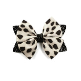 LDDCX glitter leopard hair bow clip adds sparkle to everyday looks