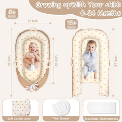 LEADONELNTL infant lounger side view highlighting portable design for travel