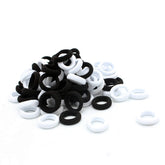 LEDUODO 100pcs baby hair ties package view showing gentle, non-damaging elastic