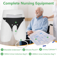 lefeke urine bag system side view highlighting portable catheter kit