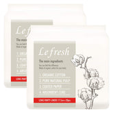 Lefresh organic cotton cover panty liner long pack 40 count offers soft daily protection