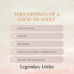 LEGENDARY LITTLES swaddle 48x48 size offers generous coverage for growing babies.
