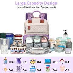 Legestori diaper bag backpack side pockets holding water cups for quick access