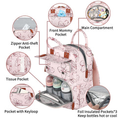 Legestori diaper bag backpack stroller straps enable easy hands-free travel with baby
