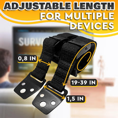 LEGLO strap secured with screws illustrating quick wall-to-TV installation