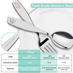 Lehoo Castle Mermaids forks set supports stable self-feeding for small mouths.