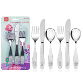 Lehoo Castle Mermaids spoons set designed for gentle self-feeding and easy grip.