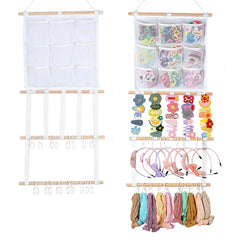 LEHSGY headband holder macrame wall hanging keeps bows organized and accessible.