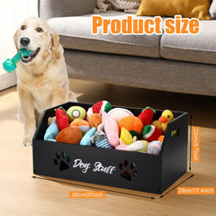 Leinuosen dog toy bin front paw pattern enhances playful home decor