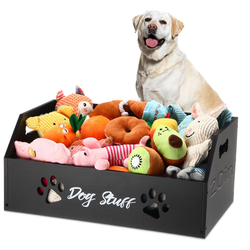Leinuosen large dog toy bin with bone-handle pattern for organized storage