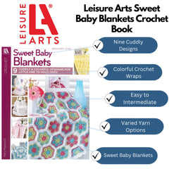 LEISURE ARTS LEA6789 blanket-1 displays soft, colorful crochet textures