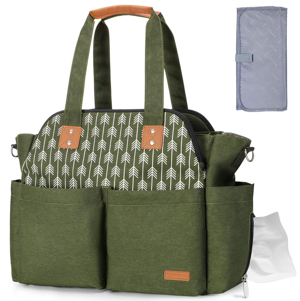 Lekebaby diaper bag tote exterior view showing durable waterproof design for daily use