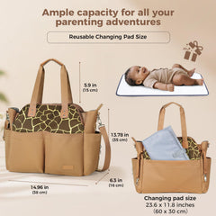 Lekebaby diaper bag tote with stroller clips for hands-free use