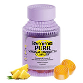 Lemme Purr bottle with pineapple gummies offers daily vaginal balance and tasty flavor