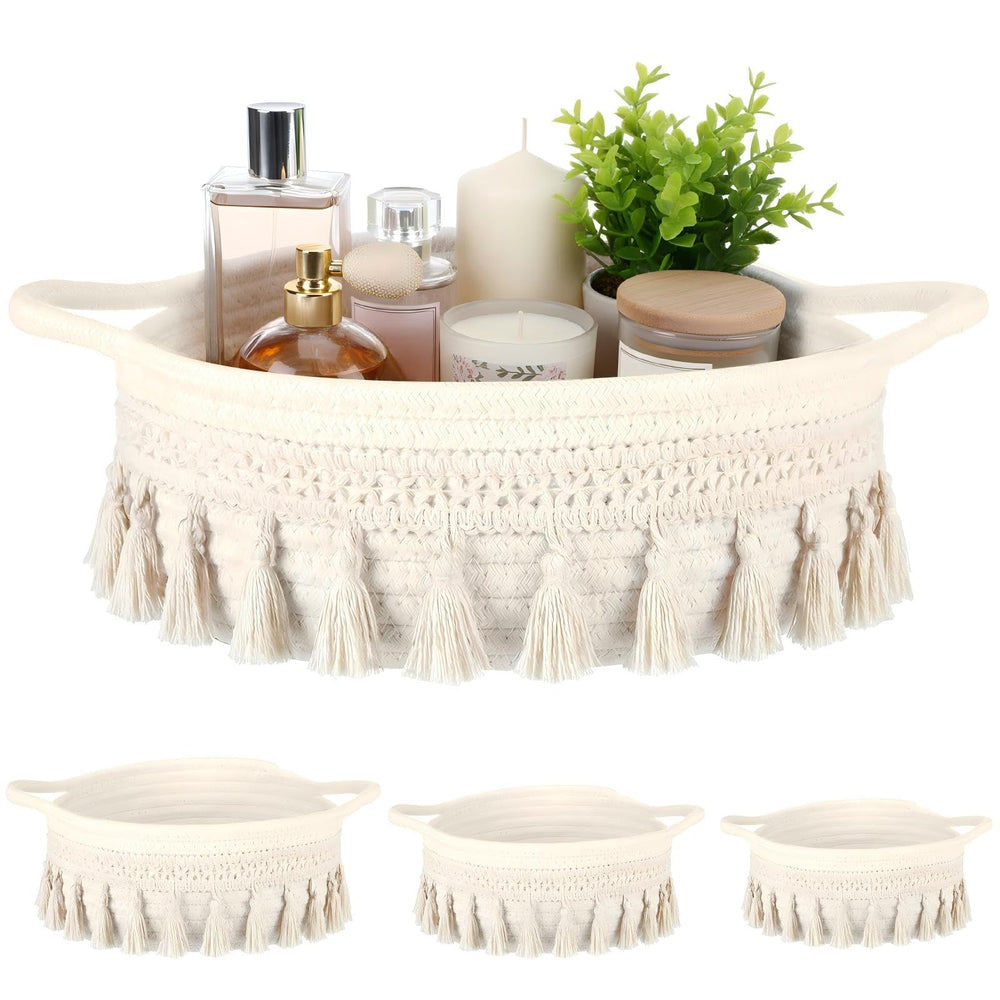 LemonRoad round basket set front view for stylish shelf organization