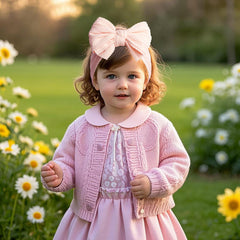LemonSpace infant hairband with stretchy nylon for growing heads.