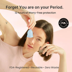 Lena Sensitive Cup large capacity for heavy flow and overnight protection.