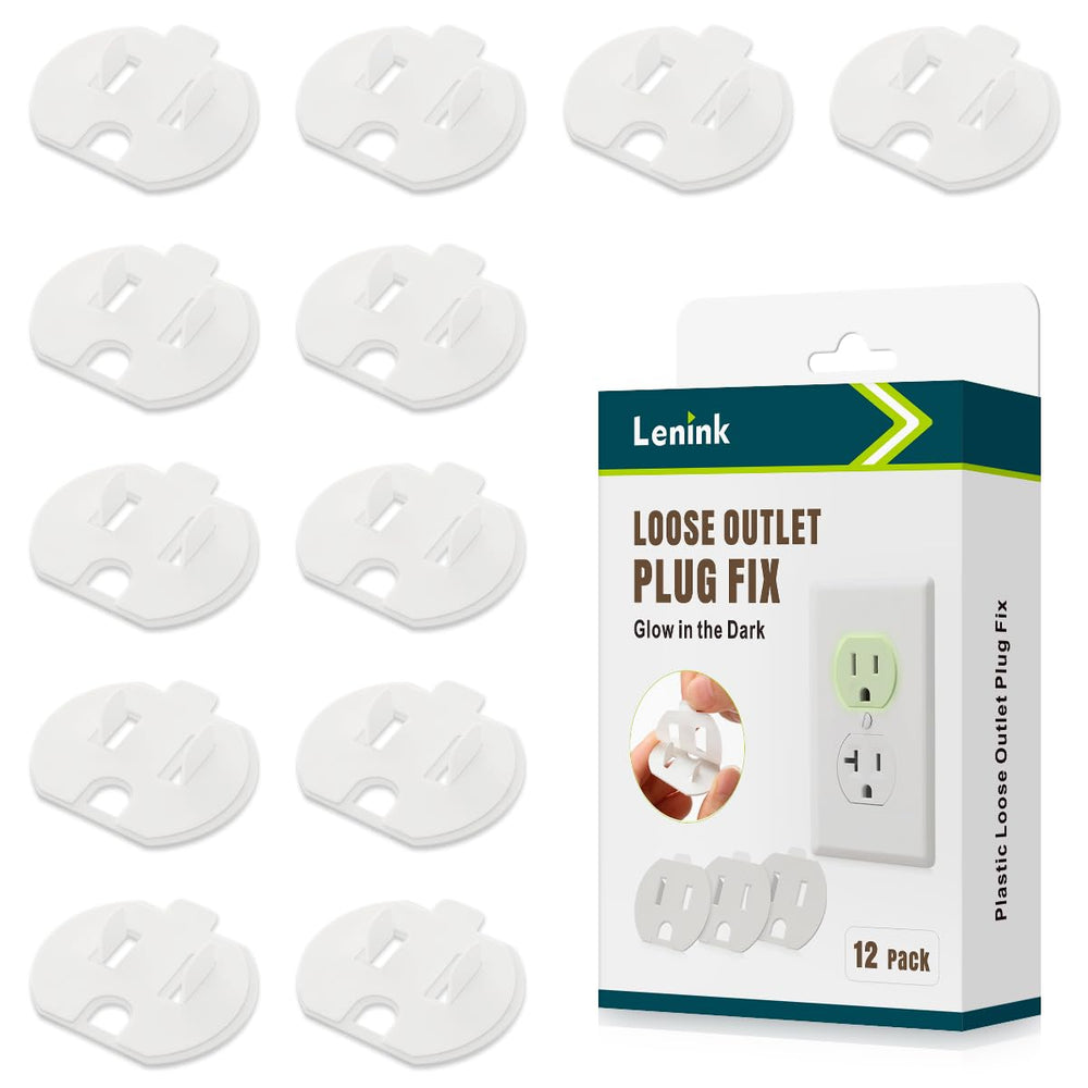 Lenink loose outlet fix glows in the dark for easy night-time locating.