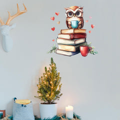 Leniutor raccoon reading wall sticker adds whimsy for kids' rooms.