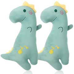Lenwen dinosaur seatbelt pillow for kids covers green, providing comfy travel support.