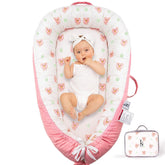 LEOSOLE blush bear baby lounger cover in soft cotton for breathable, cozy rests