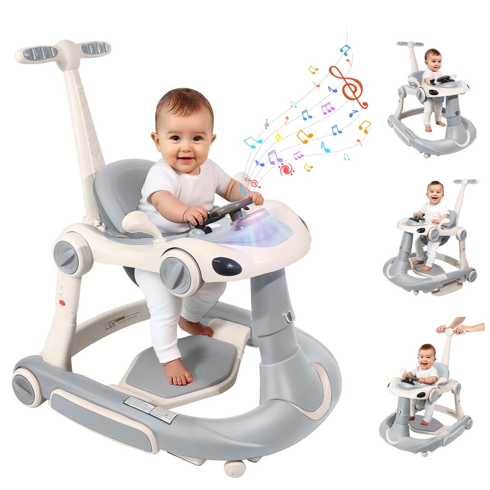 Lerrutue baby walker with car steering wheel for interactive play and exploration