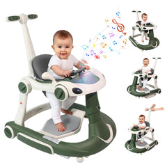 Lerrutue baby walker with detachable steering wheel and music for interactive play