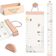 lets-make growth chart wall 7ft with keepsake box and hook for height tracking