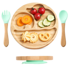 let's make suction plates shown with a divided plate for stable meals