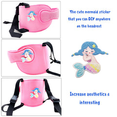 LETTON mermaid velcro sticker decor to personalize headrest and engage kids.