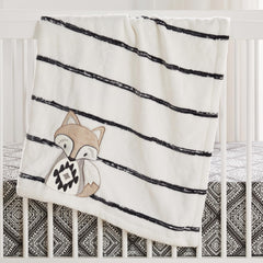 Levtex Baby Bailey fox embroidery highlights playful nursery decor and warmth.