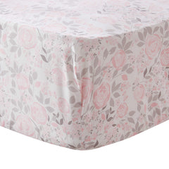 Levtex Baby Colette crib fitted sheet with roses and leaves, soft cotton for comfort and fit