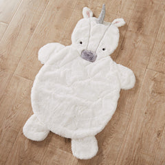 Closeup of Levtex Baby Colette playmat soft fabric and plush texture