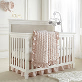 Levtex Baby Heritage crib quilt in blush velvet for a soft, elegant nursery