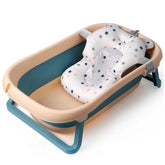LEXIW collapsible baby bathtub with bath pad for comfortable baths.