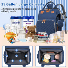 LHDYMXYN bag with washable-changing-pad for clean diaper changes anywhere.