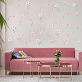 LHIUEM pink wildflowers decal sheet brightens walls and furniture with kid-friendly charm