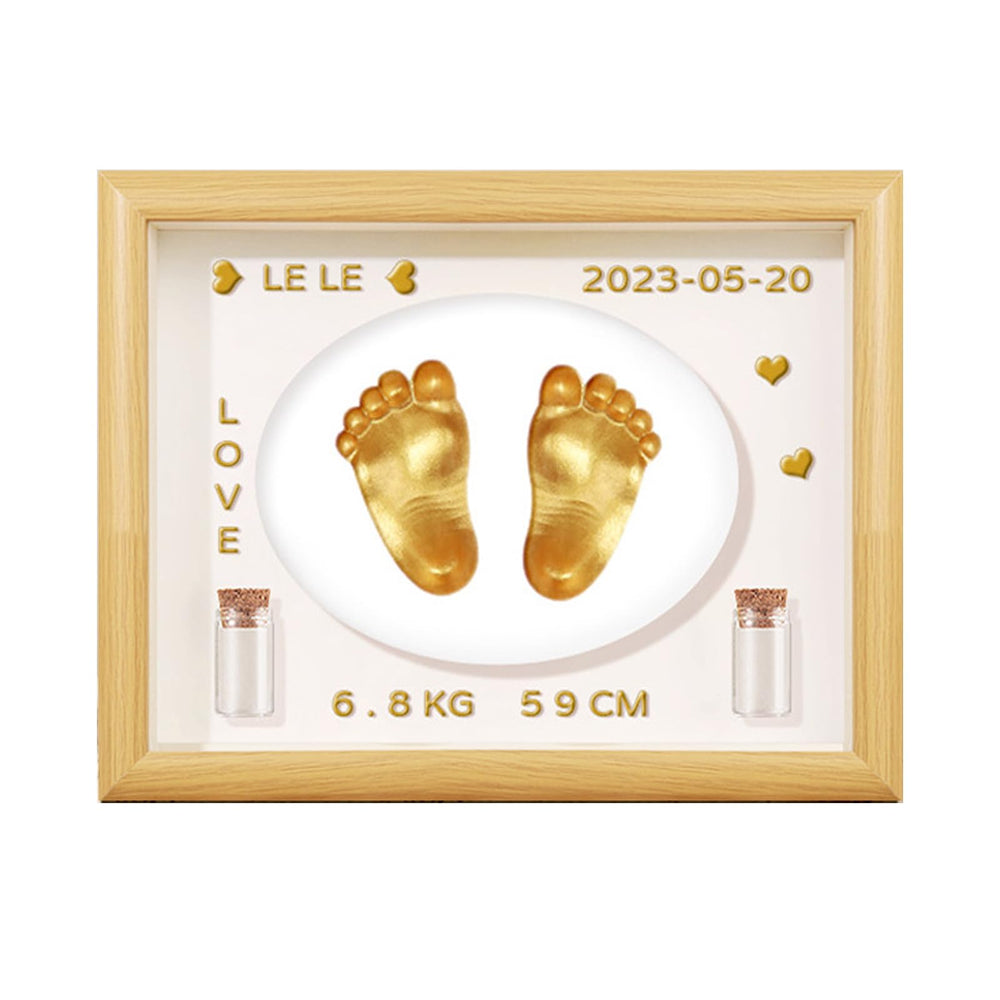 Liannan baby footprints set ready for imprinting with a safe, kid-friendly process