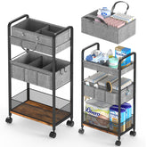LIDTOP 2In1 diaper cart top view showing wide nursery storage for diapers and wipes.