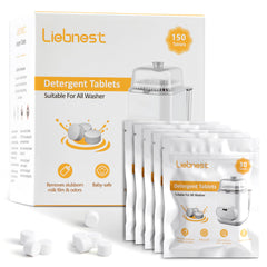 Liebnest 150Pcs tablets for bottle washers cleanse milk residues with no film left behind.
