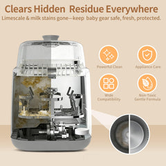 Liebnest descaling tablets cleaning bottle washer nozzles and tubes.