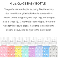 Lifefactory 2-pack baby bottles offer convenient feeding at home or on the go.
