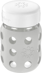 Lifefactory 8oz wide-neck bottle with flat cap for easy filling and cleaning