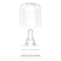 Lifefactory 9 oz glass baby bottle with grape sleeve for easy handling during feeds