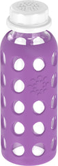 Lifefactory grape bottle in lunchbox for school use.