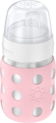 Lifefactory Desert Rose sippy spout supports 9+ months transition